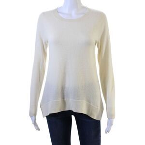 Neiman Marcus Womens Beige Crew Neck Long Sleeve Pullover Sweater Size S